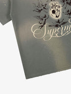 Distressed Angel Heart Soccer Graphic T-Shirt