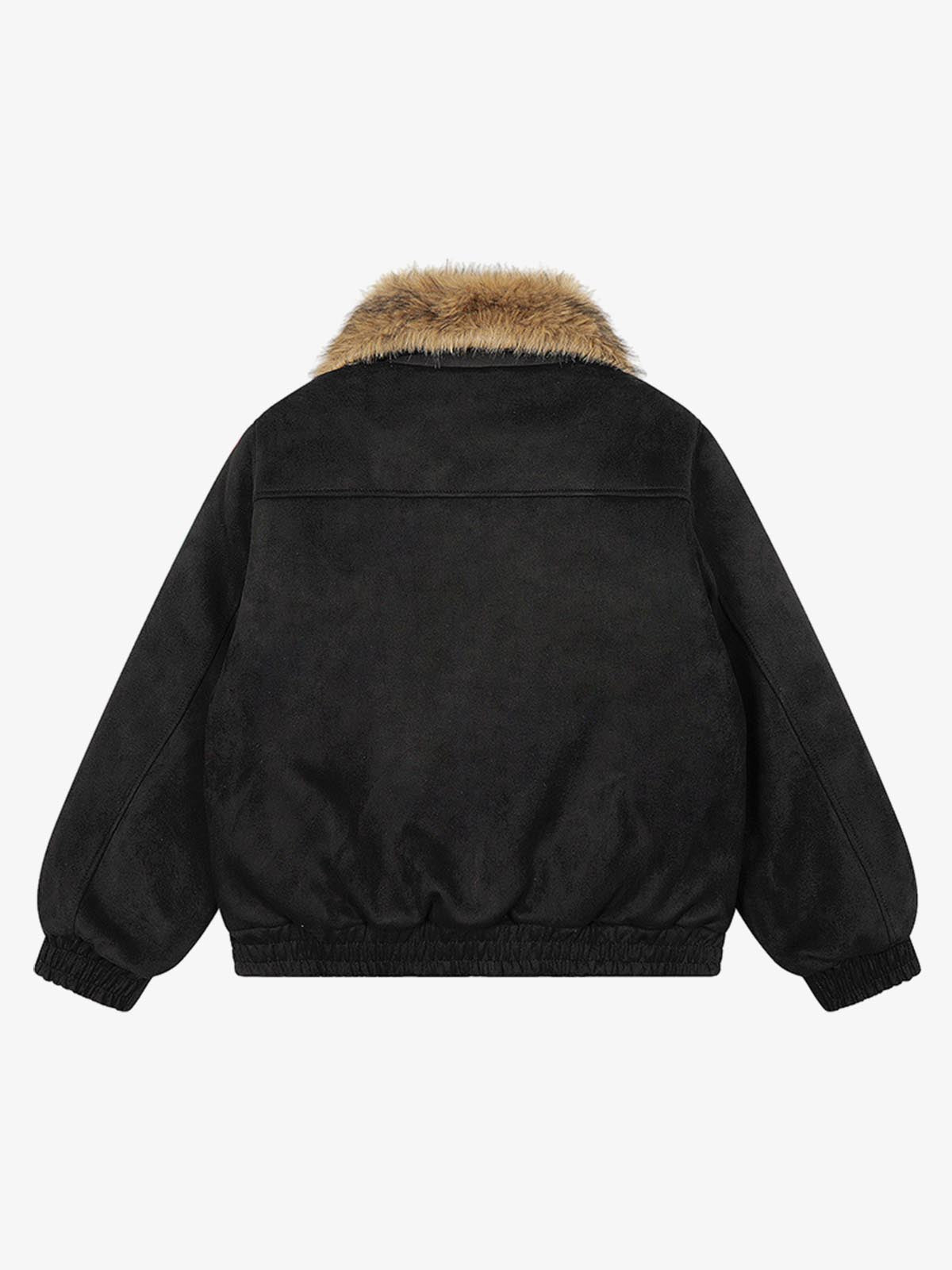 Vintage Distressed Deconstructed Faux Fur Collar Jacket