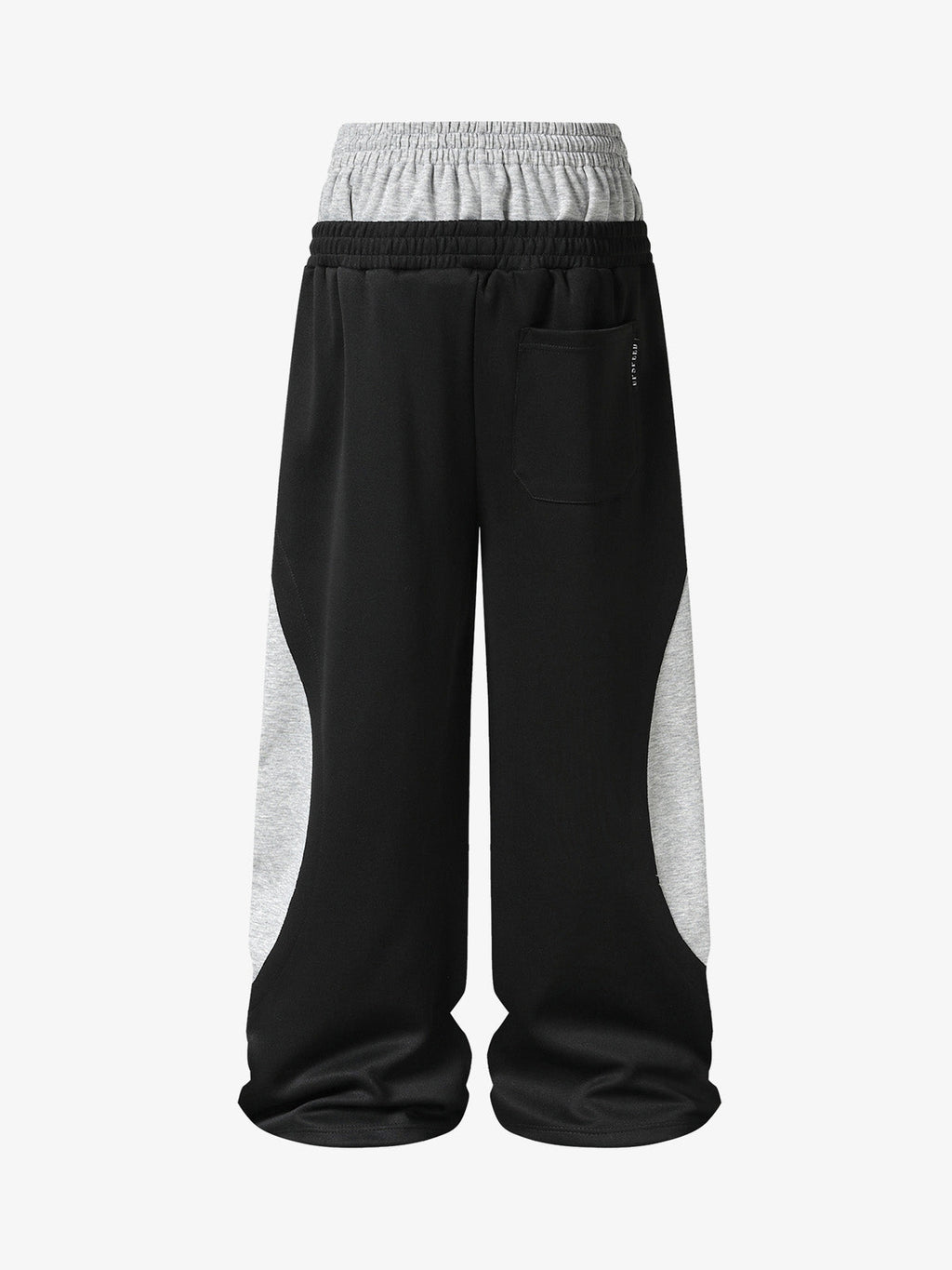 Layered Double-Waistband Wide-Leg Sweatpants