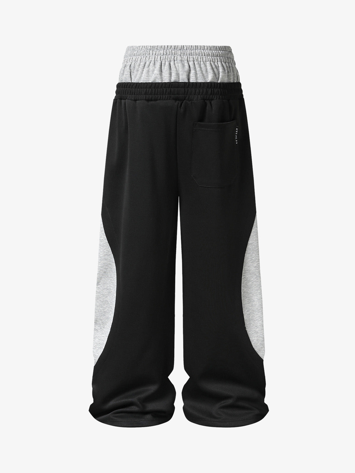 Layered Double-Waistband Wide-Leg Sweatpants