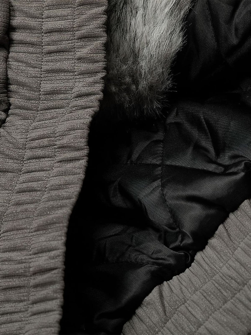 Vintage Dual-layer Collar Fleece-lined Zipper Jacket