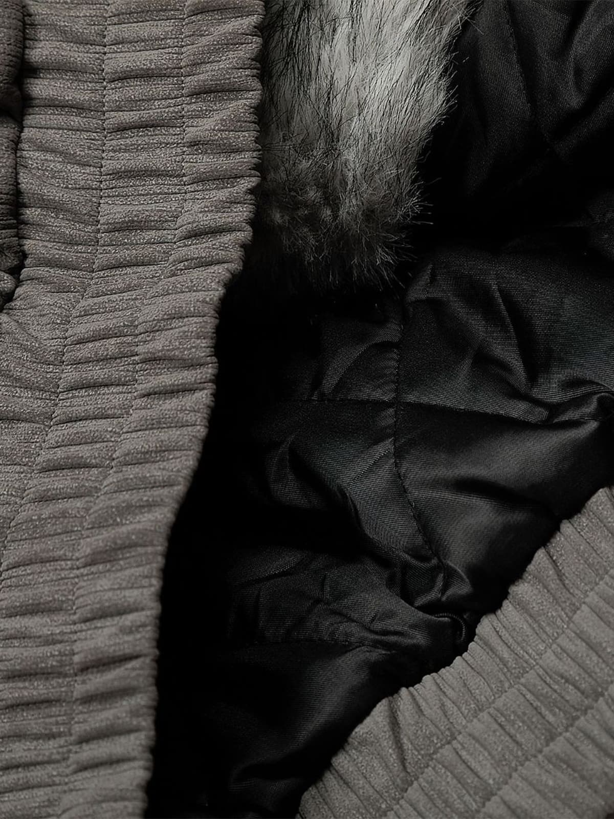 Vintage Dual-layer Collar Fleece-lined Zipper Jacket