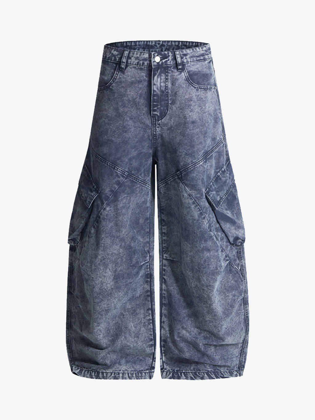 Vintage Washed Multi-Pocket Barrel Jeans