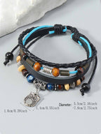 Layered Beaded Leather Bracelet