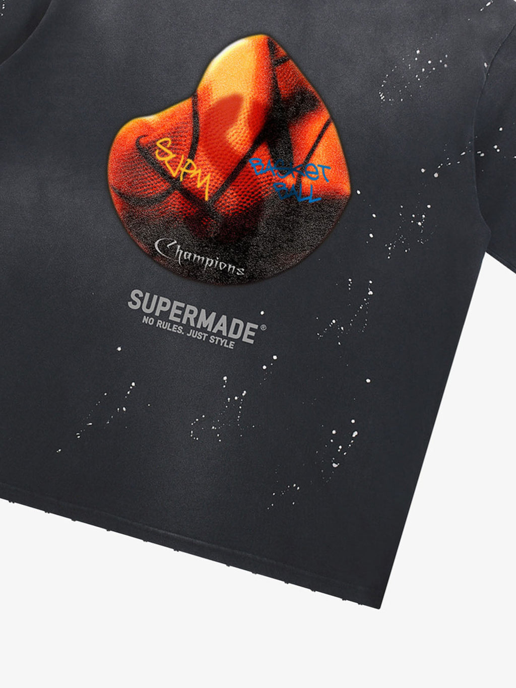 precipice Abstract Basketball Texture Graphic T-Shirt
