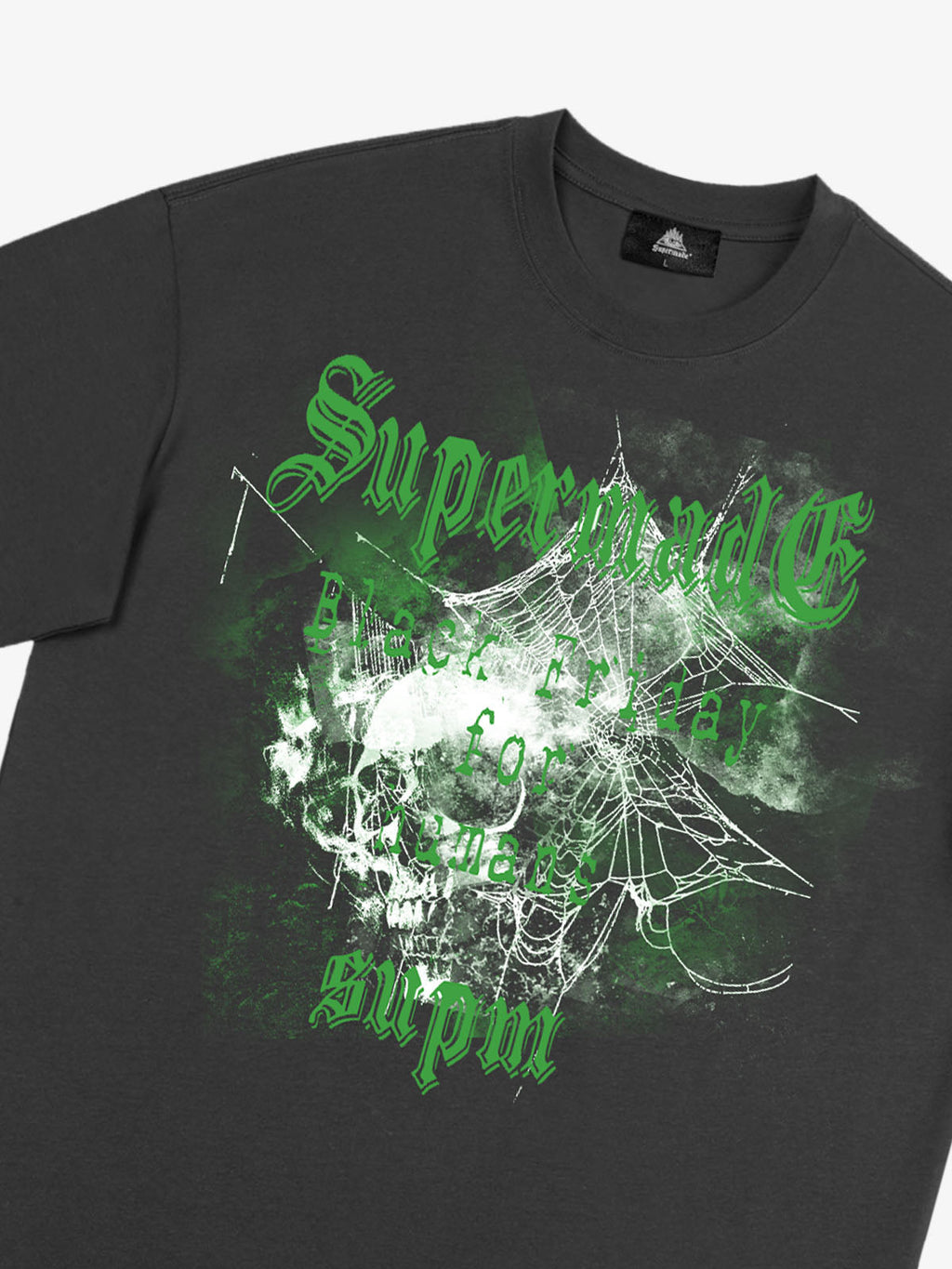 Gothic Skull Spiderweb Graphic T-Shirt