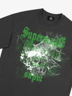 Gothic Skull Spiderweb Graphic T-Shirt