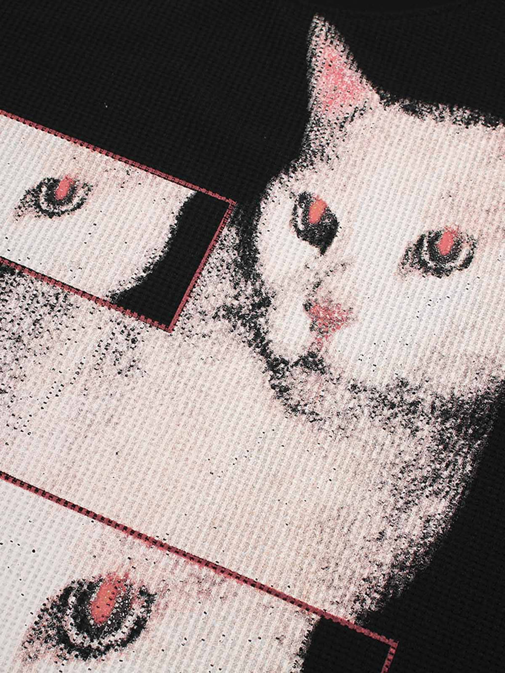 Cat Print Long-Sleeved T-Shirt