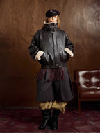 Vintage Shearling Collar Quilted Leather Jacket