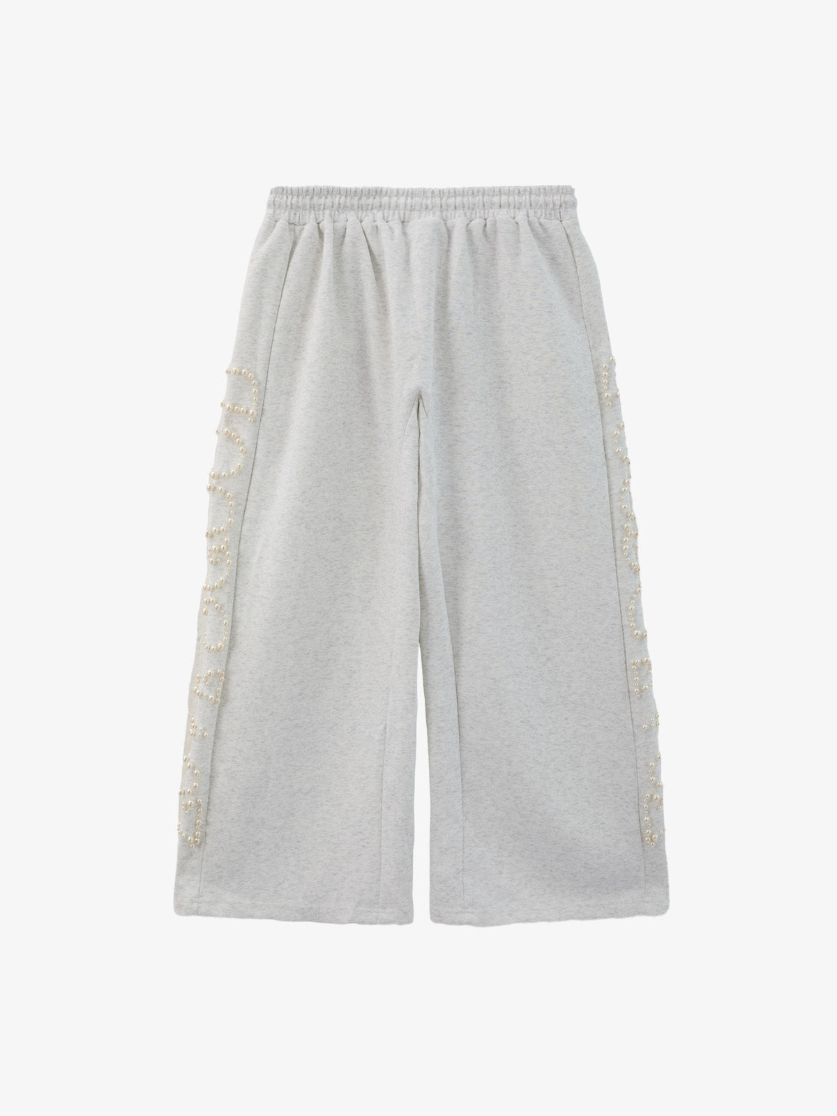 Pearl Embellished Wide-Leg Sweatpants