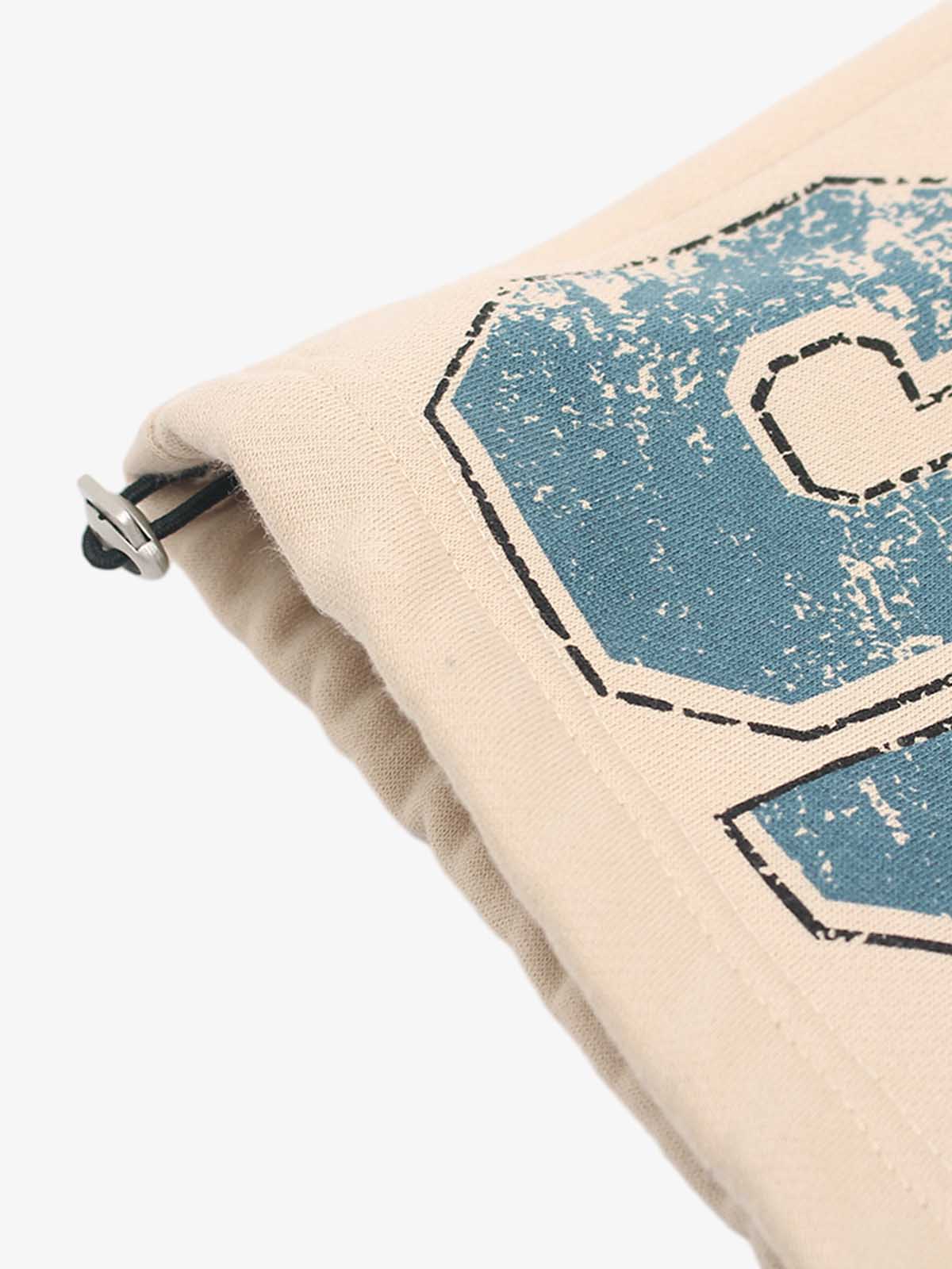 Retro Color-Block Letter Print Baggy Pants