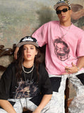 Street Retro Fun Portrait Print T-shirt - 2598