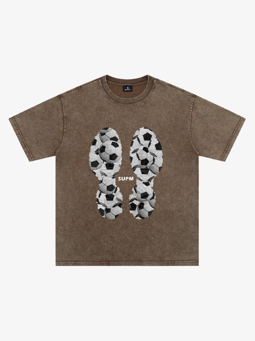 Soccer Ball Footprint Graphic T-Shirt
