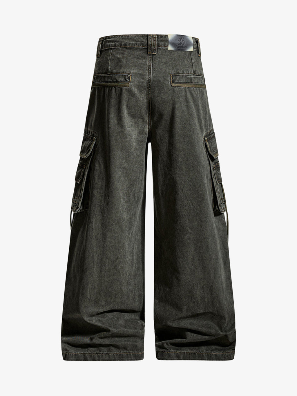 Washed Safety Pin Graphic Cargo Pants
