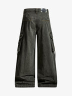Washed Safety Pin Graphic Cargo Pants