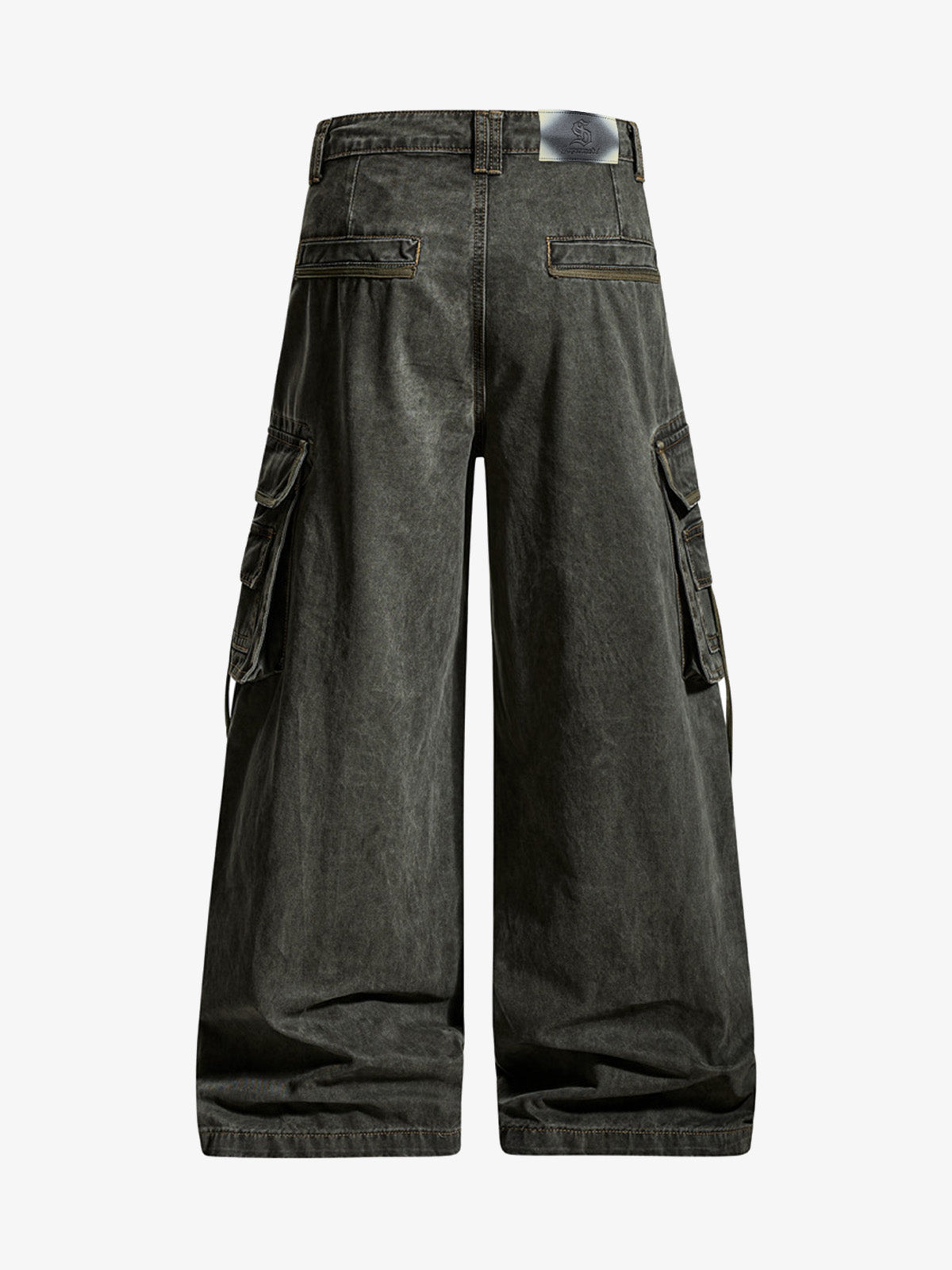 Washed Safety Pin Graphic Cargo Pants