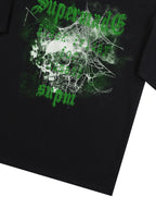 Gothic Skull Spiderweb Graphic T-Shirt