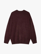 Burning Letter Jacquard Fuzzy Mohair Knit Sweater