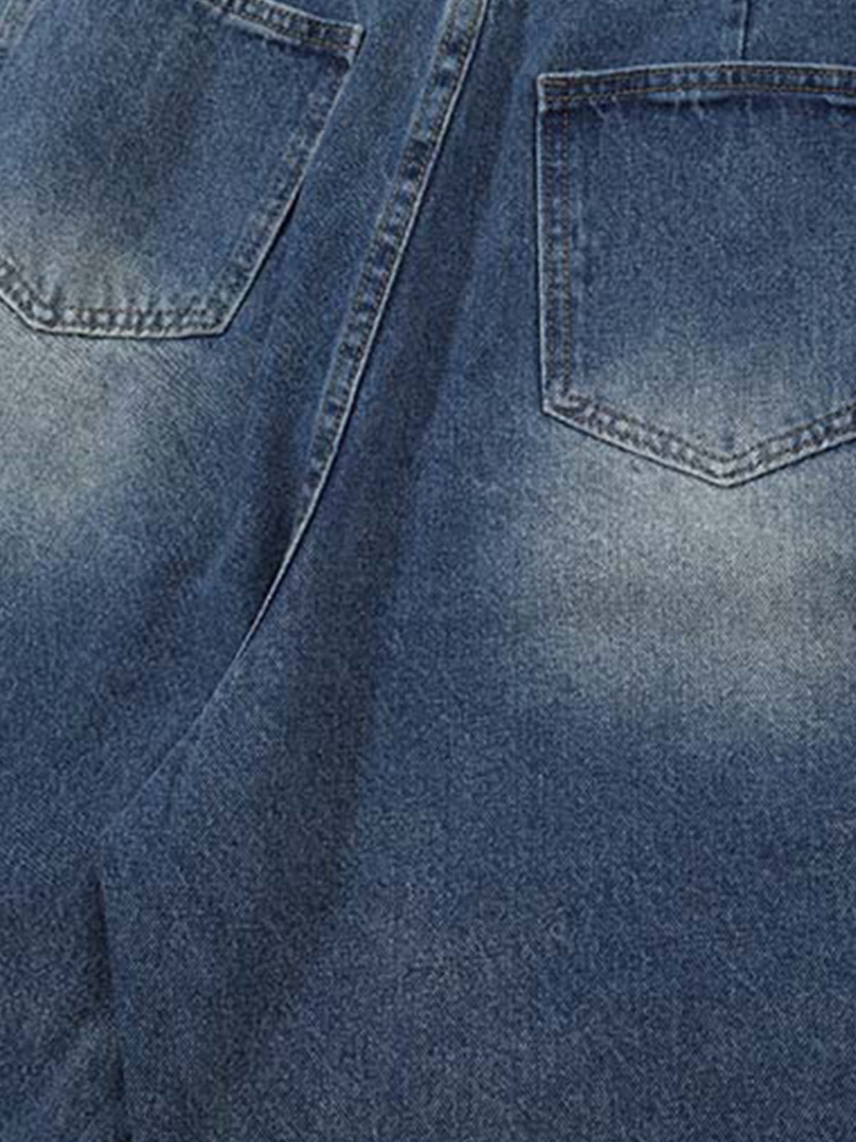 Washed Denim Wide Leg Jorts