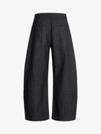 Vintage Pinstripe Pleated Wide-Leg Barrel Pants