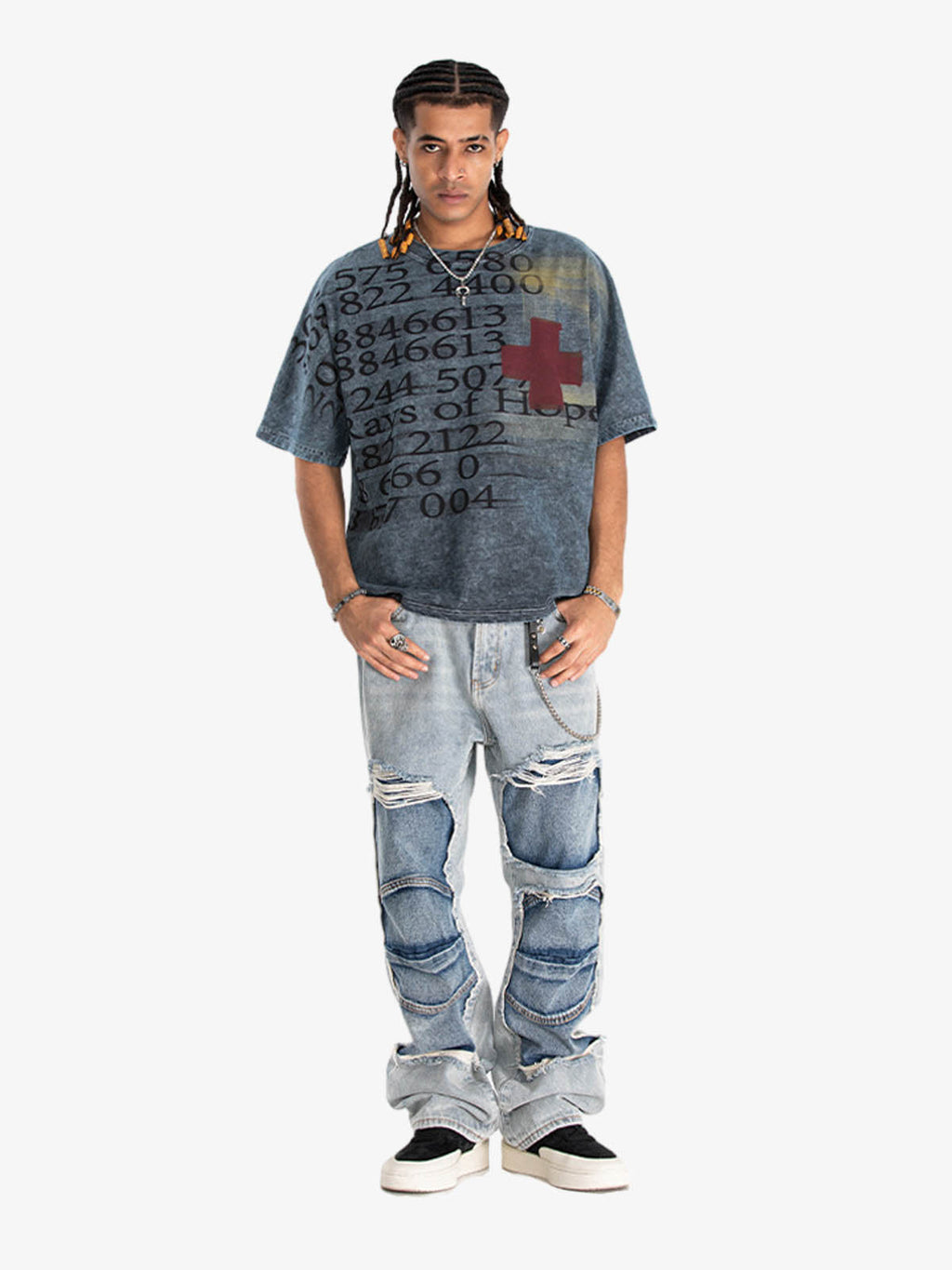 Vintage Washed Number Graphic T-Shirt