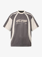 Jersey Deconstructed Contrast Color Stitching Print T-shirt - 2407
