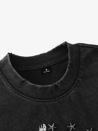 Statue of Liberty Print and Star Details T-Shirt