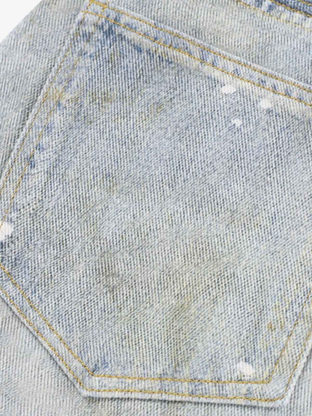 Tie Graphic Print Vintage Wash Wide Leg Denim Jeans