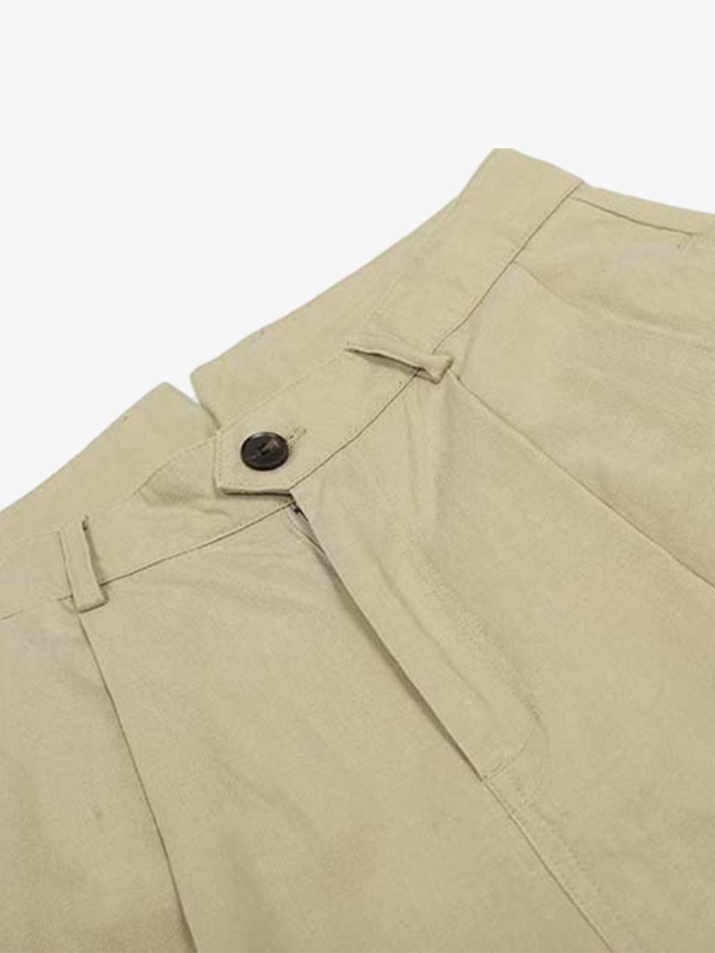Cotton Pleated Wide Leg Jorts