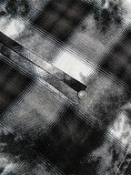 Vintage Wash Plaid Spray Dye Raw Hem Shirt