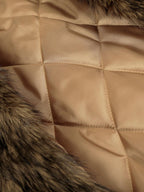 Vintage Distressed Deconstructed Faux Fur Collar Jacket
