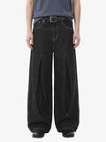 Pleated precipice Graphic Print Wide Leg Pants