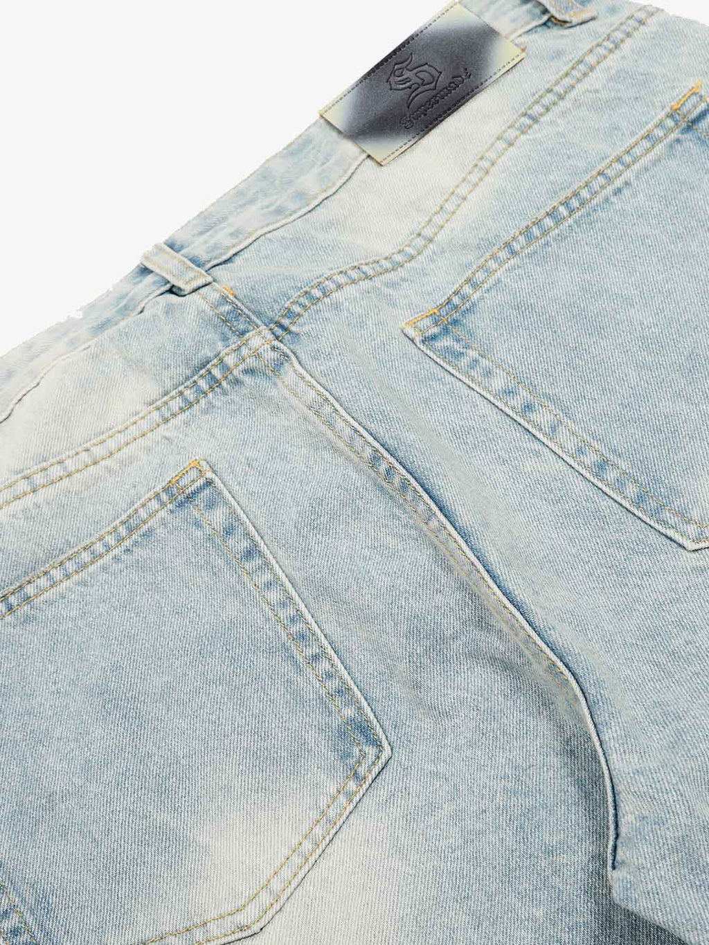 Denim Washed Distressed Barrel Jeans - 2511