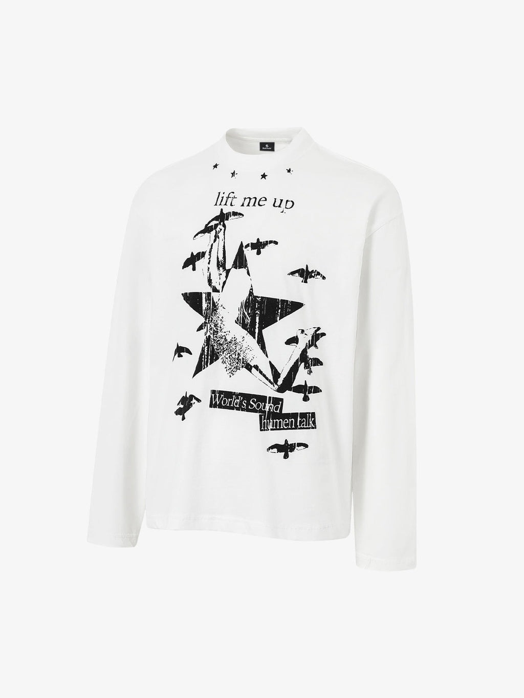 Retro Star Print Long-Sleeved T-Shirt