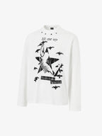 Retro Star Print Long-Sleeved T-Shirt