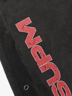 Street Washed Mottled Rivet Letter Print Baggy Sweatpants