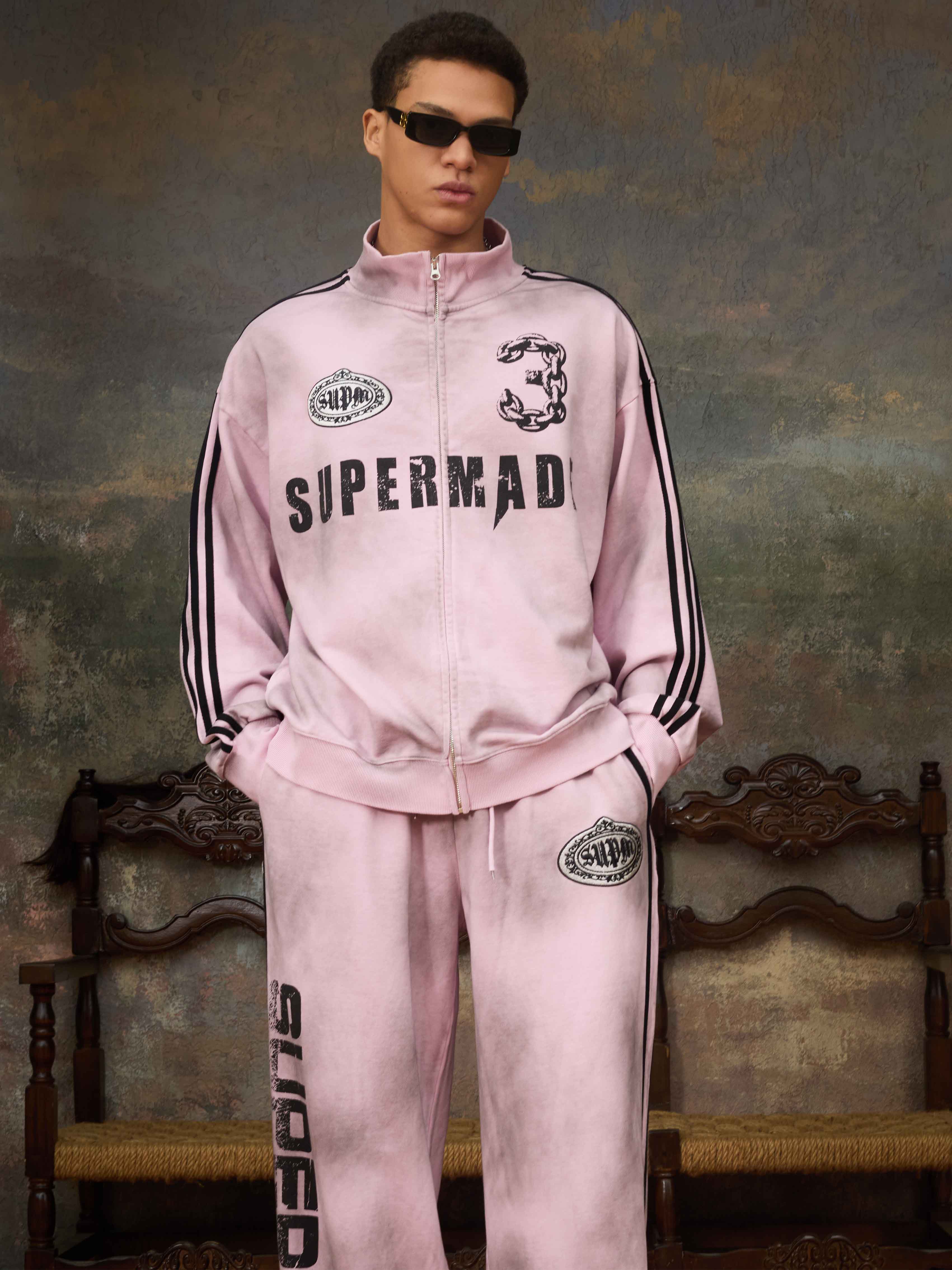 precipice Vintage Distressed NO.3 Stand Collar Tracksuit - 2591