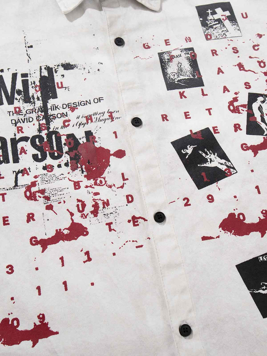 Graphic Patchwork Paint Splatter Shirt