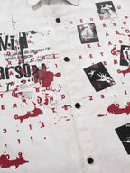 Graphic Patchwork Paint Splatter Shirt