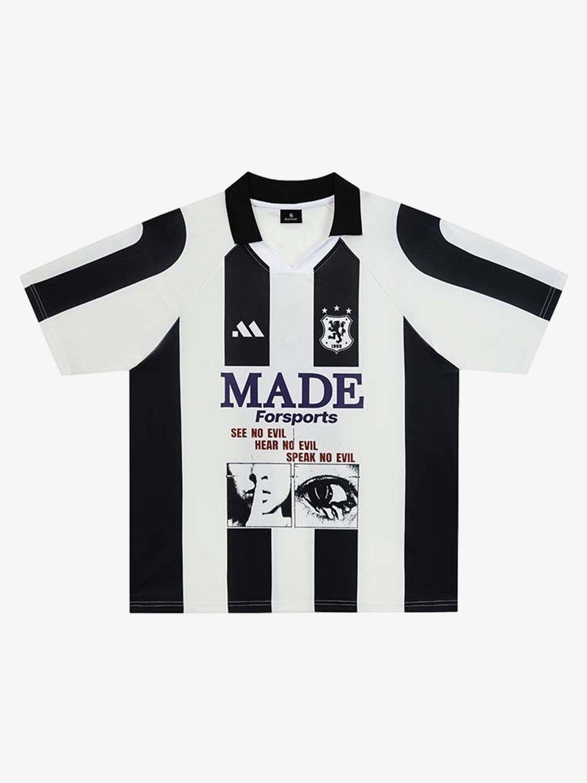 Retro Blokecore Graphic Print Soccer Jersey