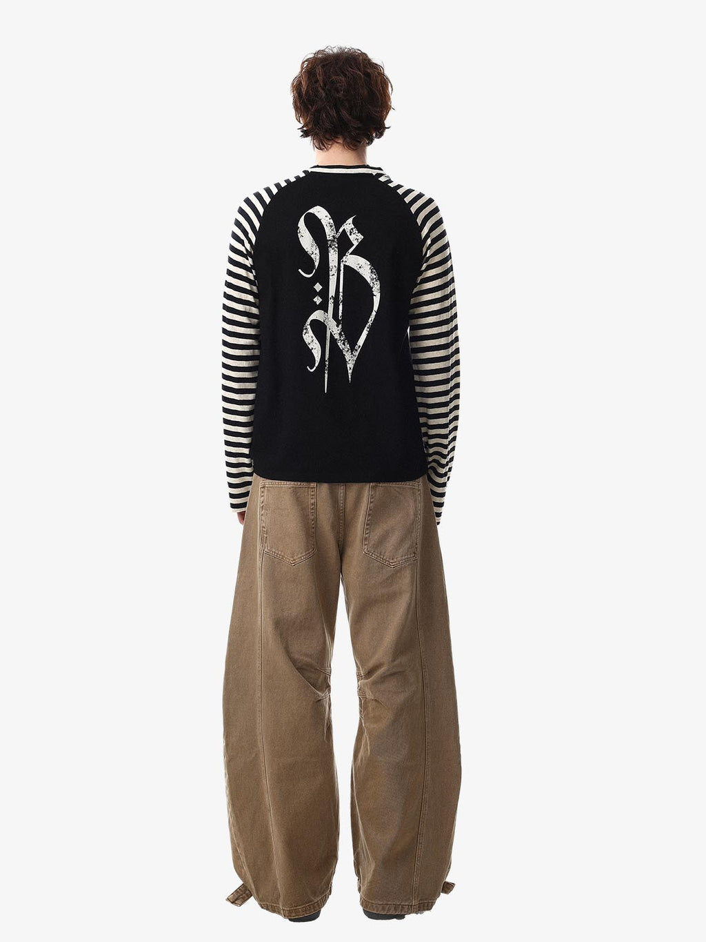 Cross Graphic Stripe Raglan Long Sleeve T-Shirt