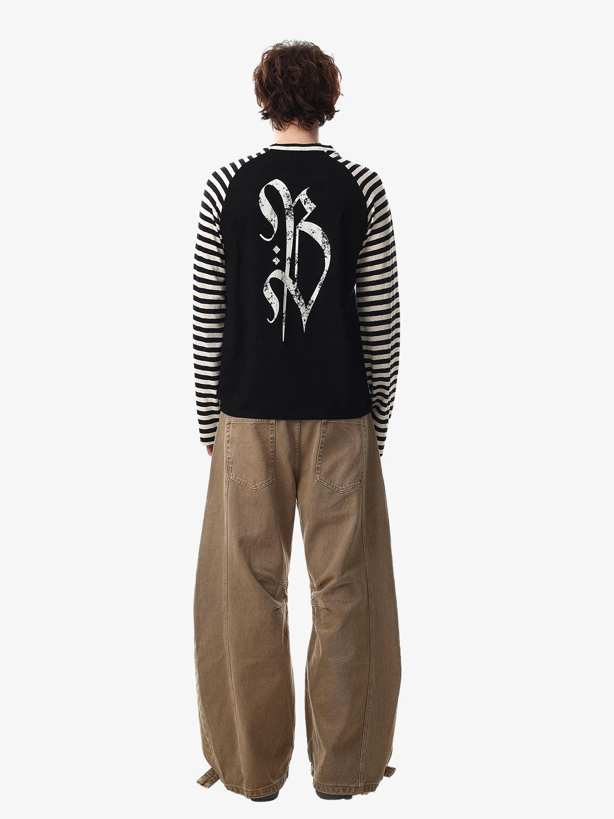 Cross Graphic Stripe Raglan Long Sleeve T-Shirt