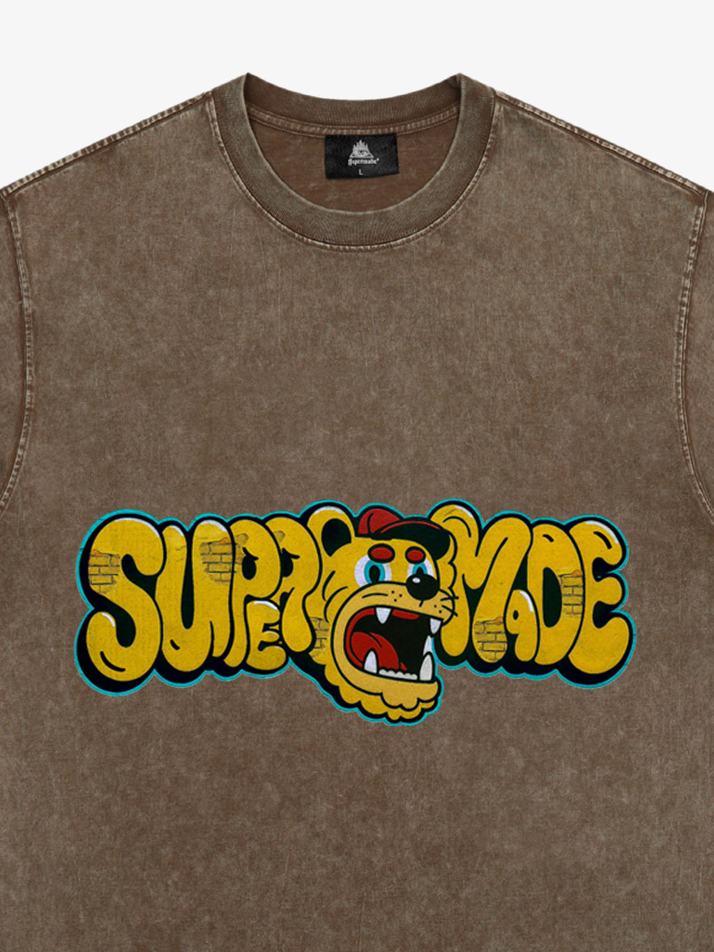 Street Graffiti Trendy Tiger Head Font T-Shirt