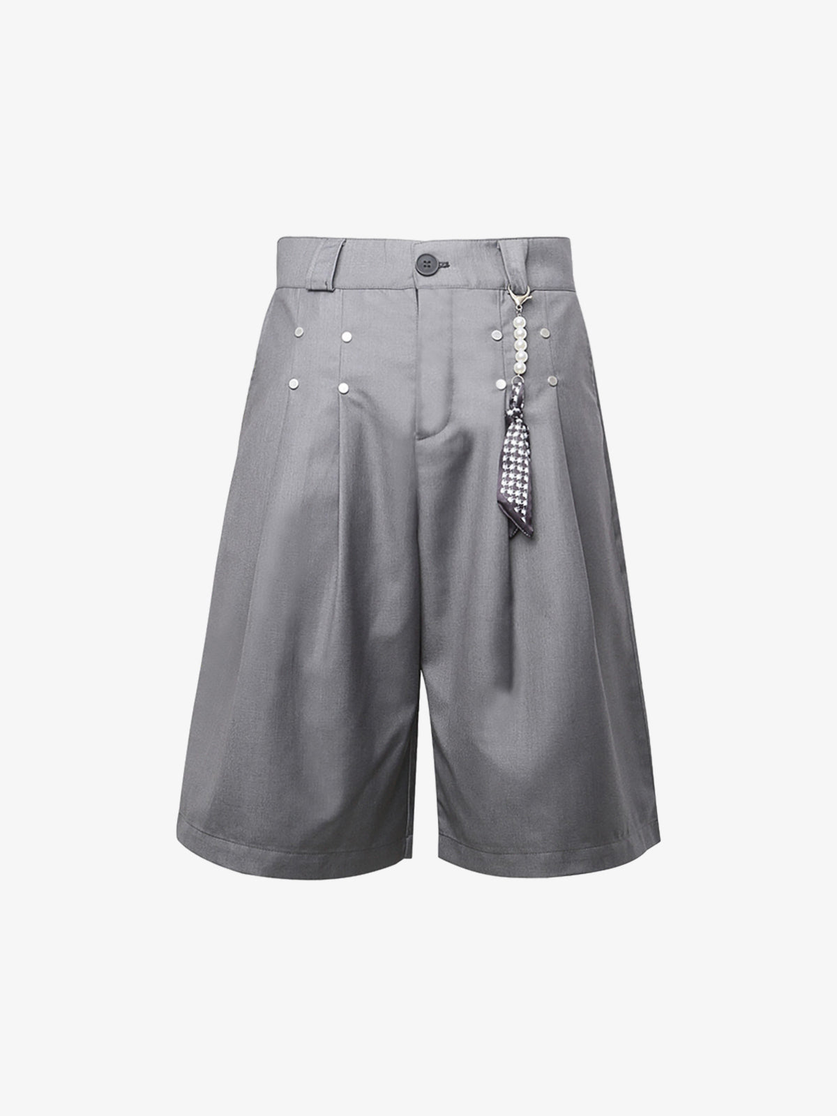 Pleated Design Pendant Decoration Baggy Shorts - 2482