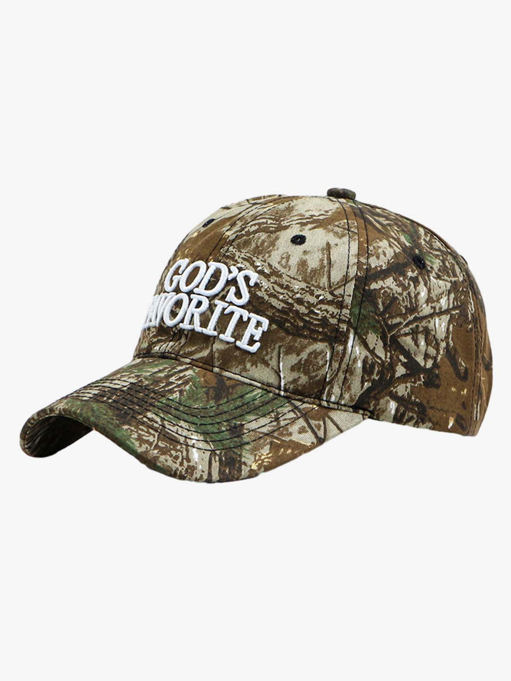 Classic Camo “God’s Favorite” Embroidery Curved Brim Baseball Cap