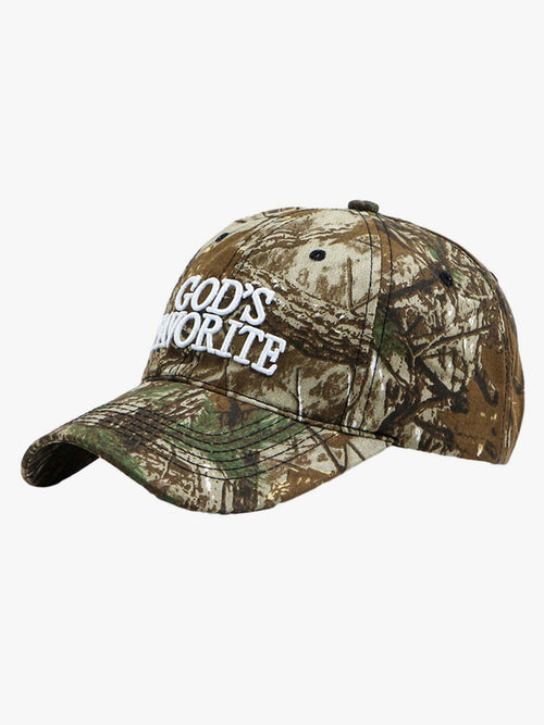 Classic Camo “God’s Favorite” Embroidery Curved Brim Baseball Cap