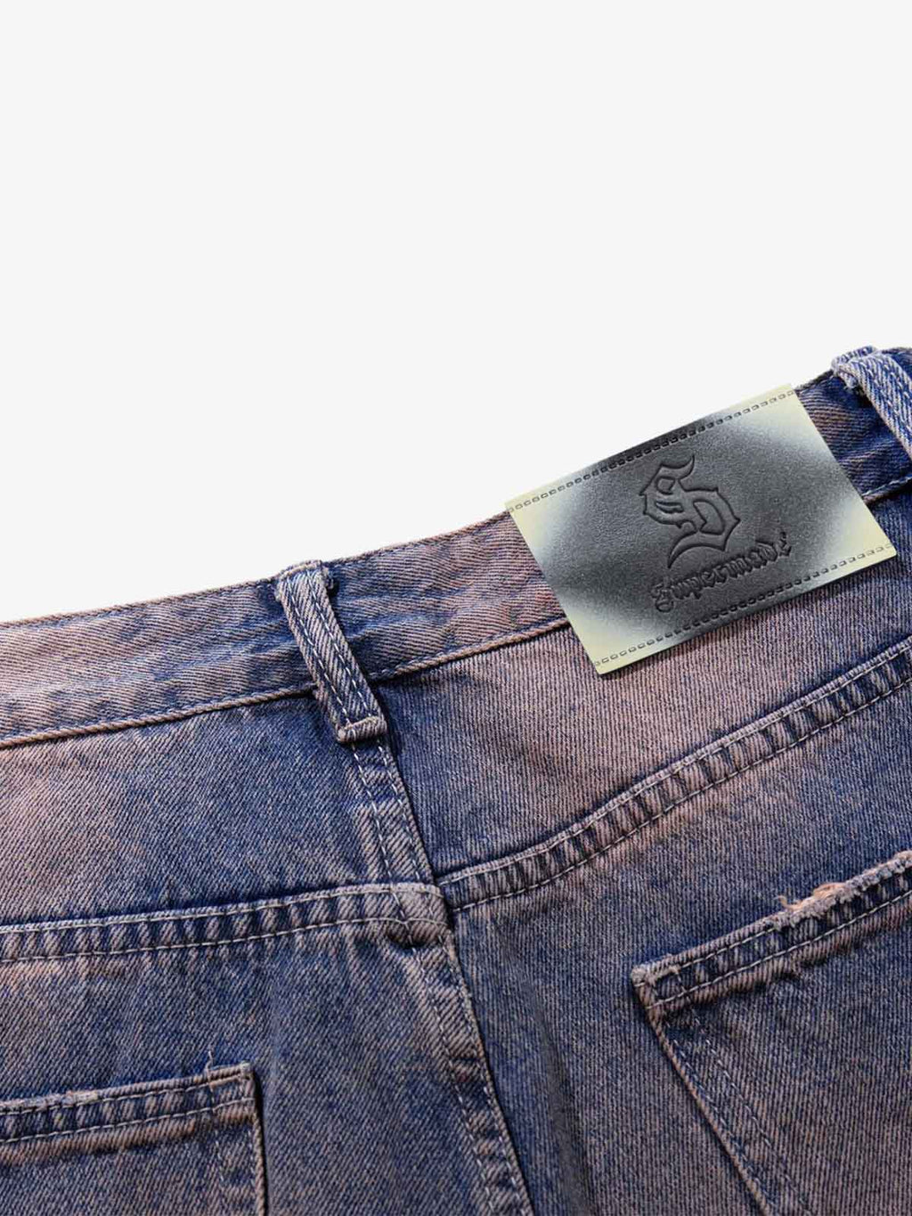 Slash Distressed Washed Denim Jeans