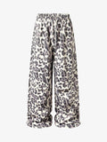 Leopard Print Pleated Drawstring Pants
