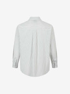 Striped Puppy Graphic Cotton Linen Shirt
