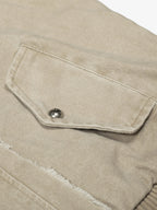 Retro Washed Fleece-lined Hooded Work Jacket
